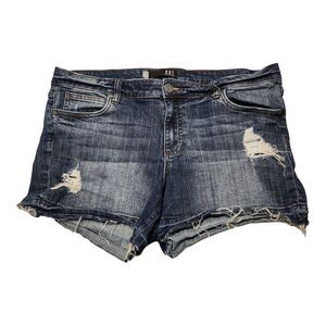 KUT From The Kloth Andrea Shorts Denim Distressed Women's Size‎ 14 ECU Pockets